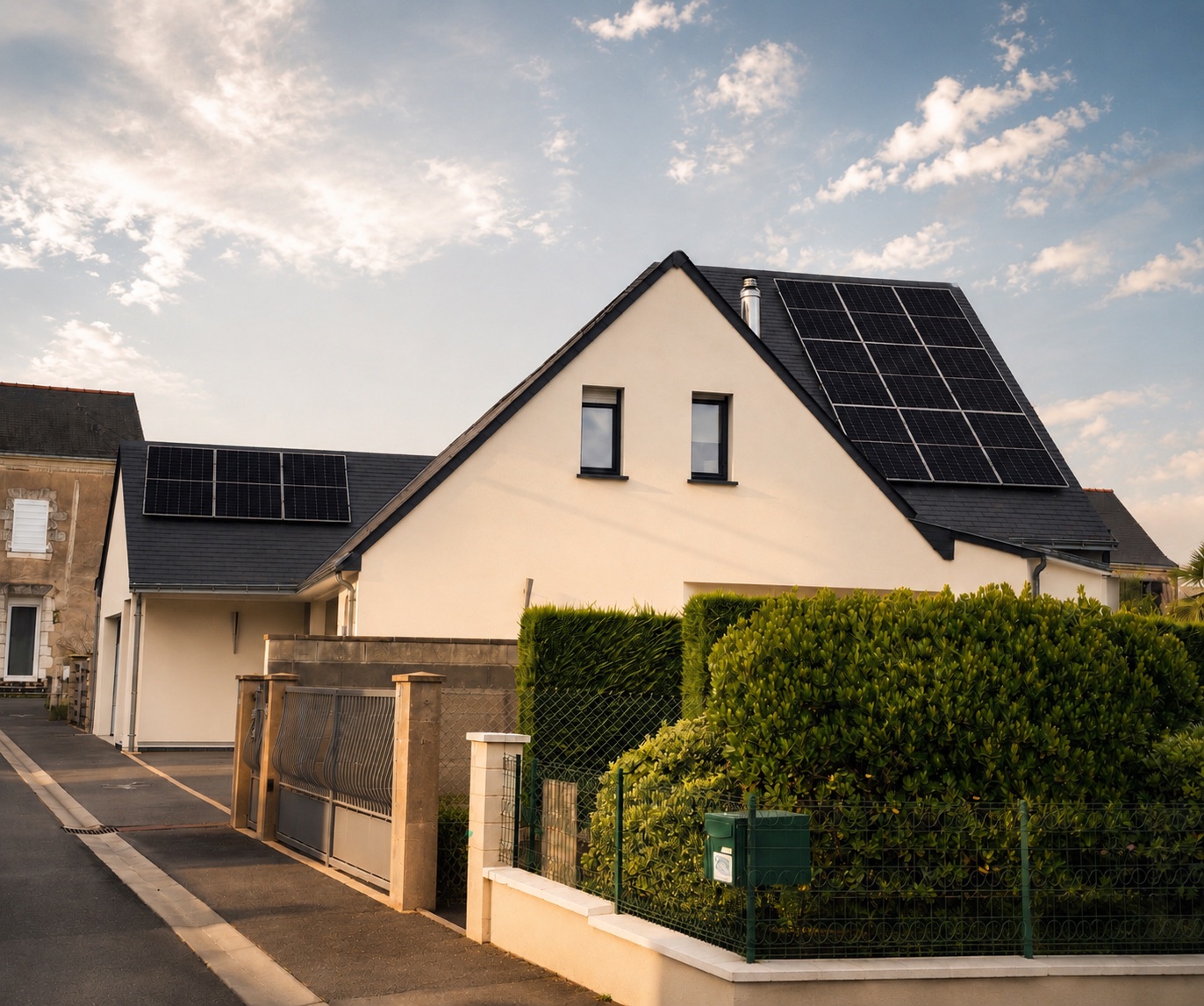 Installation photovoltaïque résidentielle réalisée par AVYNEO sur toiture ardoise